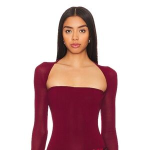 NBD Burgundy Long Sleeve Top